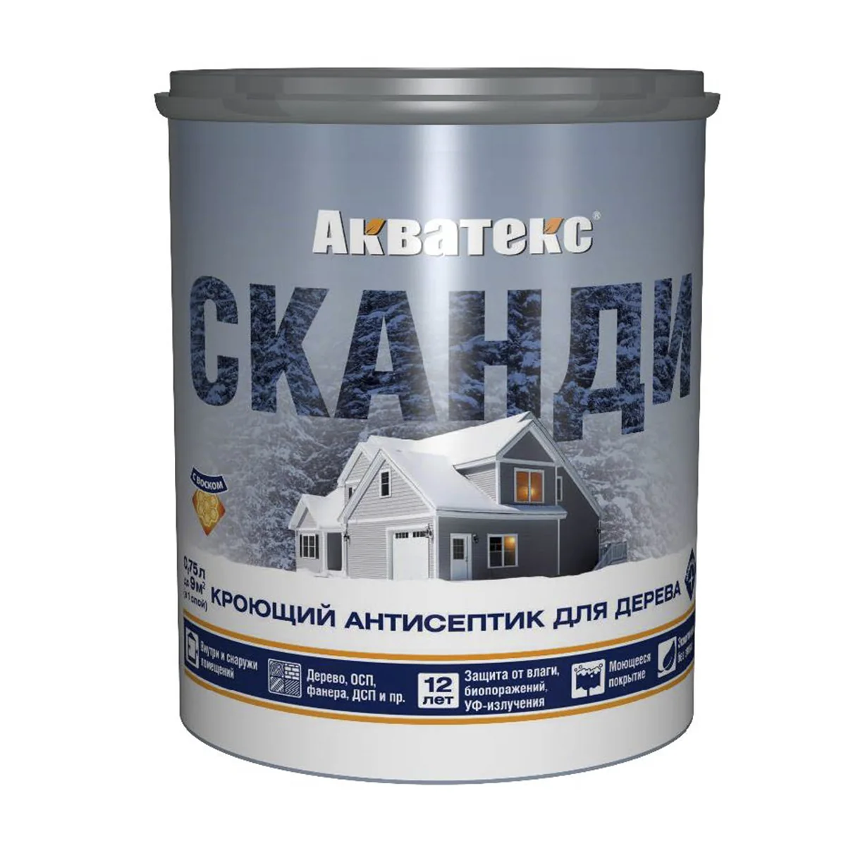 Пропитка по дереву Акватекс Сканди Альпийское утро 0,75 л — фотография товара