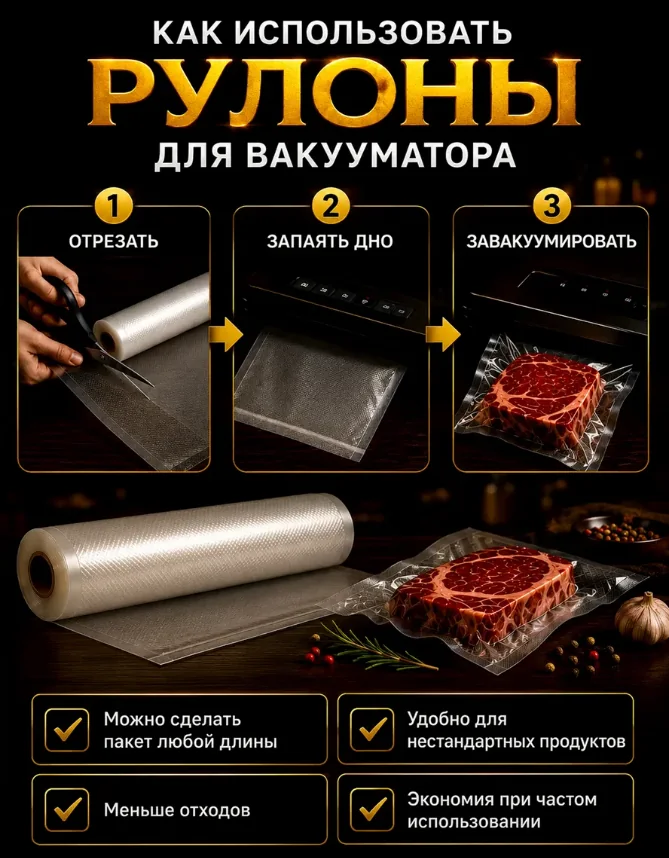 Пленка для вакуумного упаковщика Energy VB-25 25х500 см — фотография товара