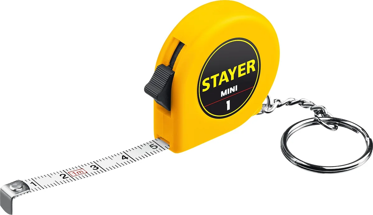 Рулетка-брелок Stayer Mini 1 м 6 мм 34140-1 — фотография товара