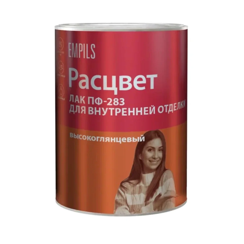 Лак Расцвет, глянцевый, алкидно-уретановый, прозрачный, для внутренних работ, 0.8 кг — фотография товара