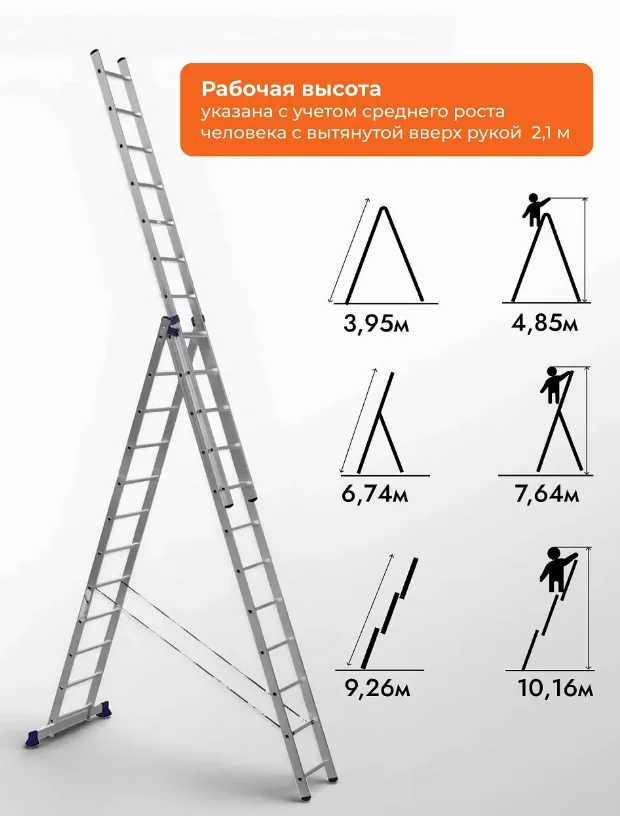 Лестница Алюмет 3х14 ступ. — фотография товара