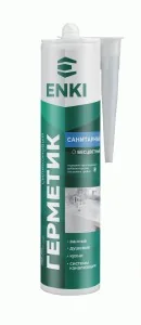Герметик силиконовый Enki санитарный Прозрачный 240 г — фотография товара