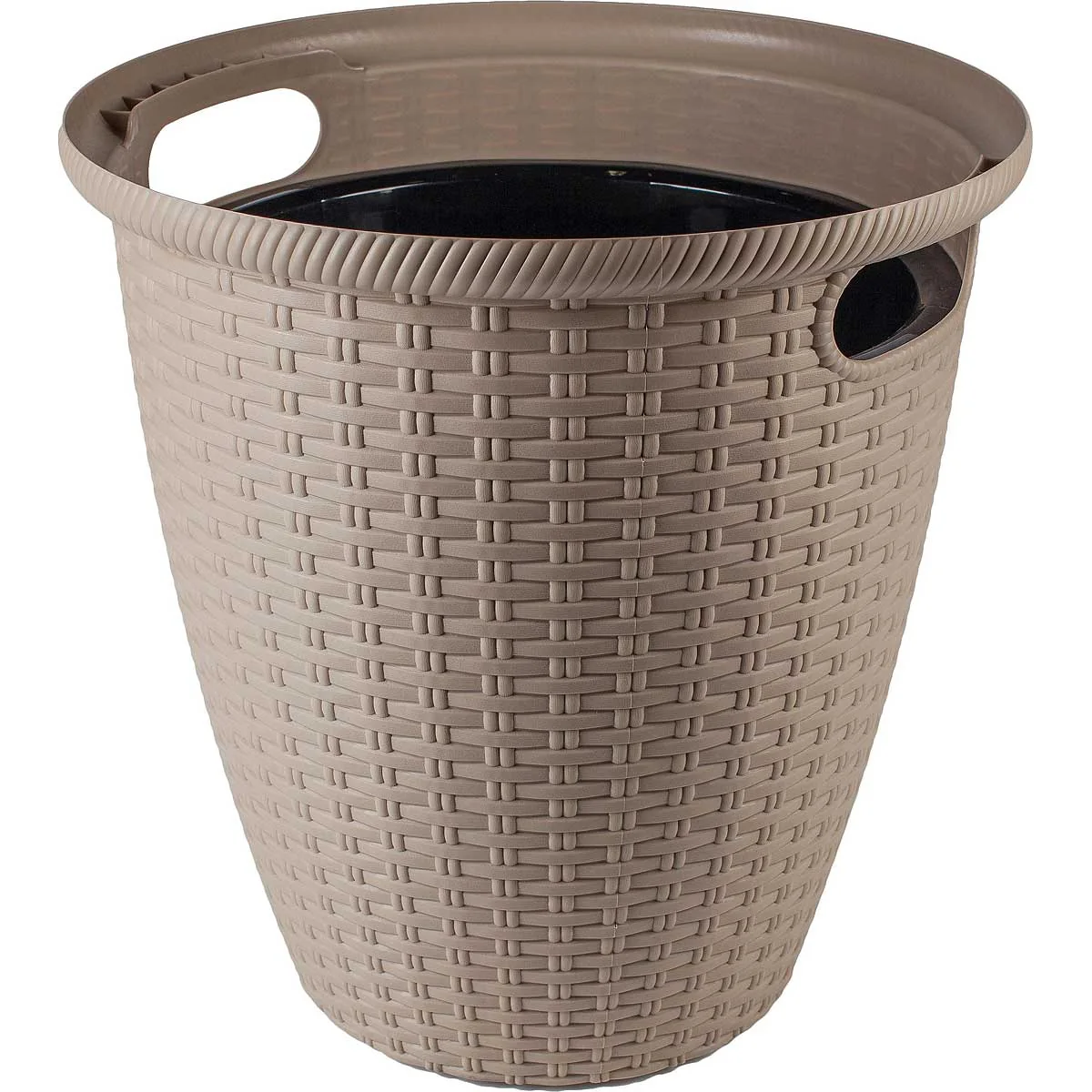 Горшок для цветов 30 л молочный шоколад InGreen Rattan — фотография товара