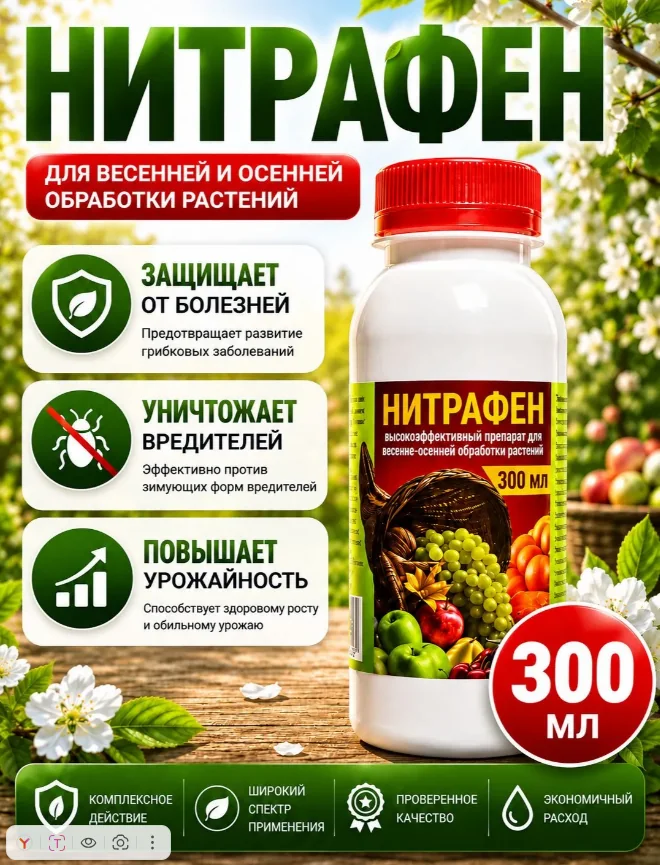 Нитрафен для весенне-осенней обработки растений Агроном 300 мл — фотография товара
