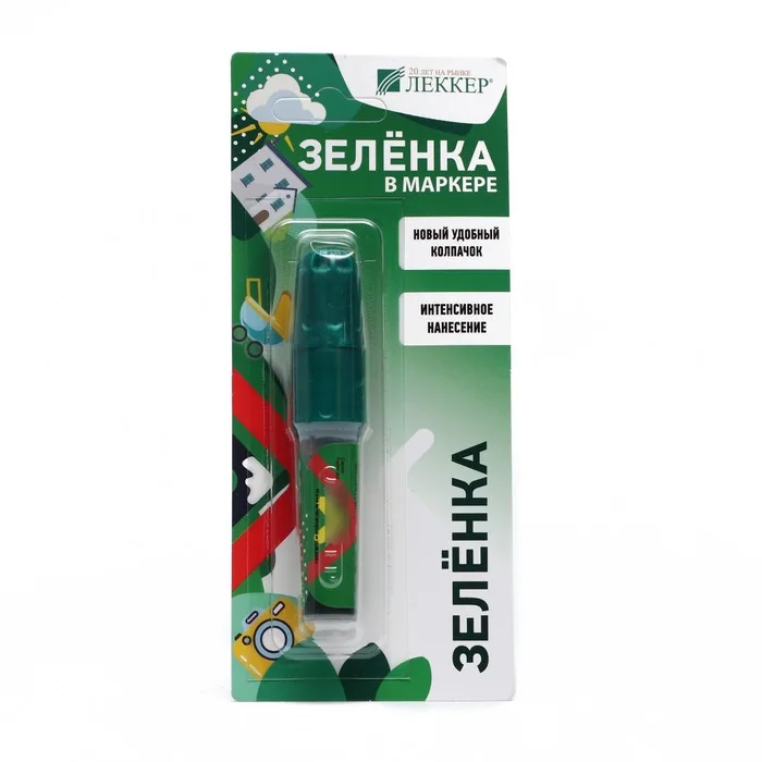 Зеленка фломастер 5 мл 1% Lekker — фотография товара