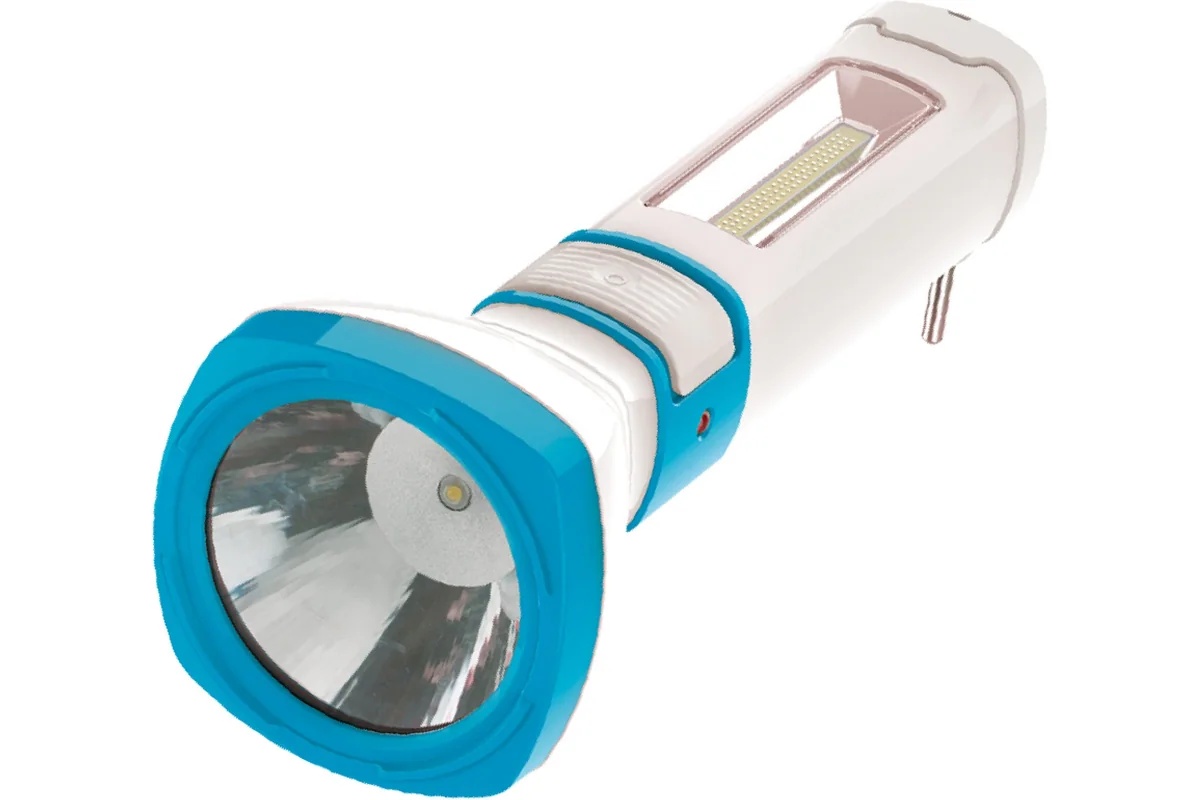 Фонарь Ac7023WLED аккум. 3W LED, бок.пан. СОВ 2Вт, 3 реж. раб., з/у Космос — фотография товара