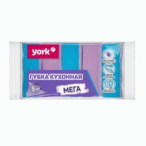 Губки для посуды York Мега 5 шт — фотография товара