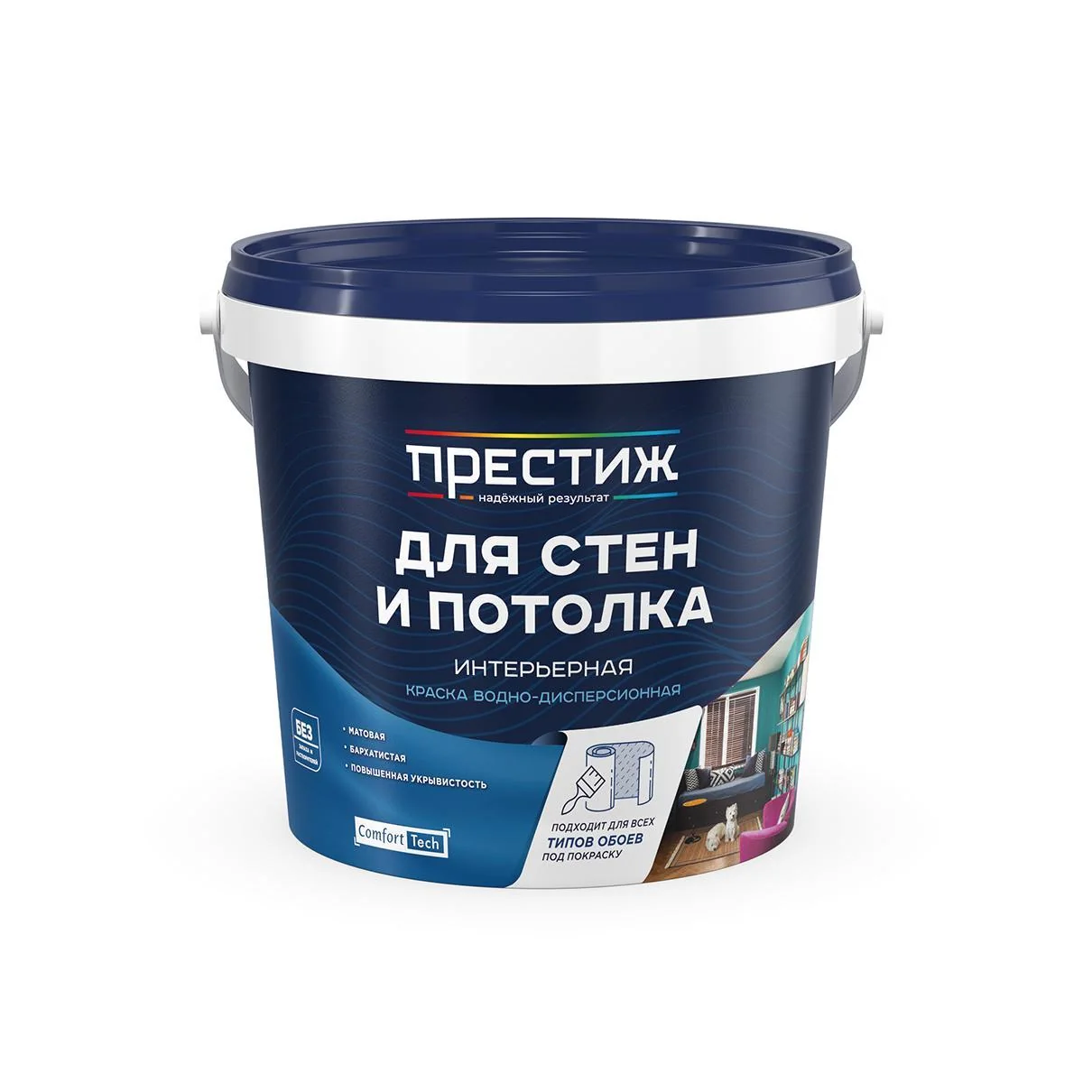 Краска в/д Престиж для стен и потолков 2,7 кг — фотография товара