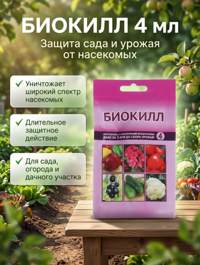 Биокилл от насекомых-вредителей 4 мл — фотография товара