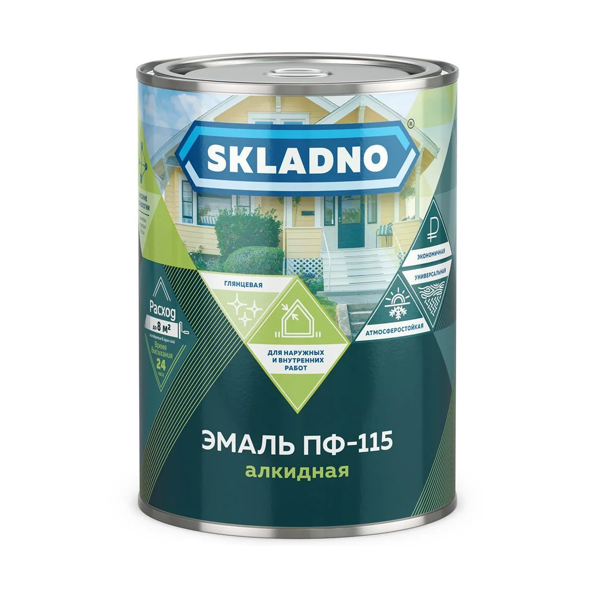 Эмаль ПФ-115 Skladno Черная 2,6 кг — фотография товара