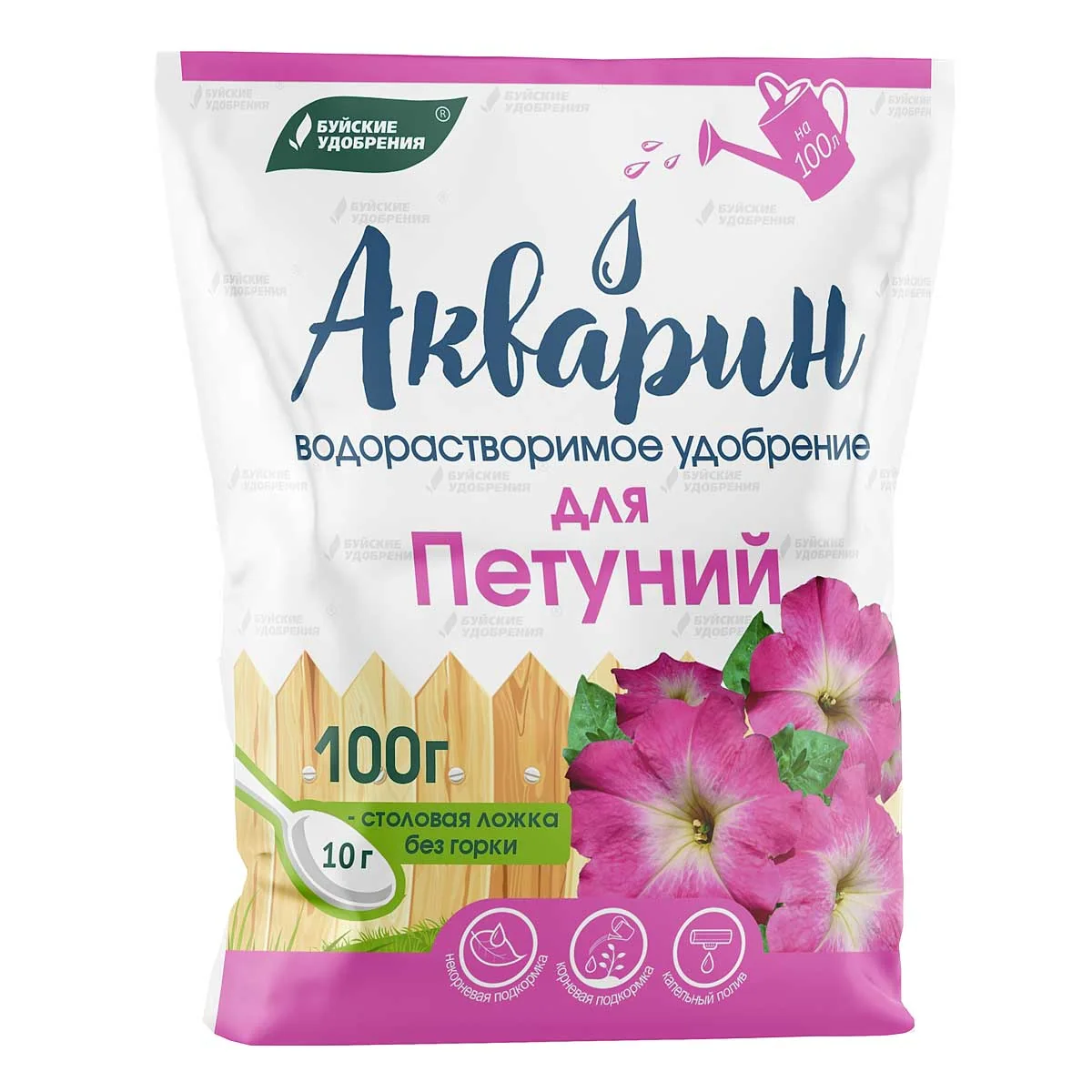 Удобрение сухое Акварин Для петуний 100 г Буйские Удобрения — фотография товара