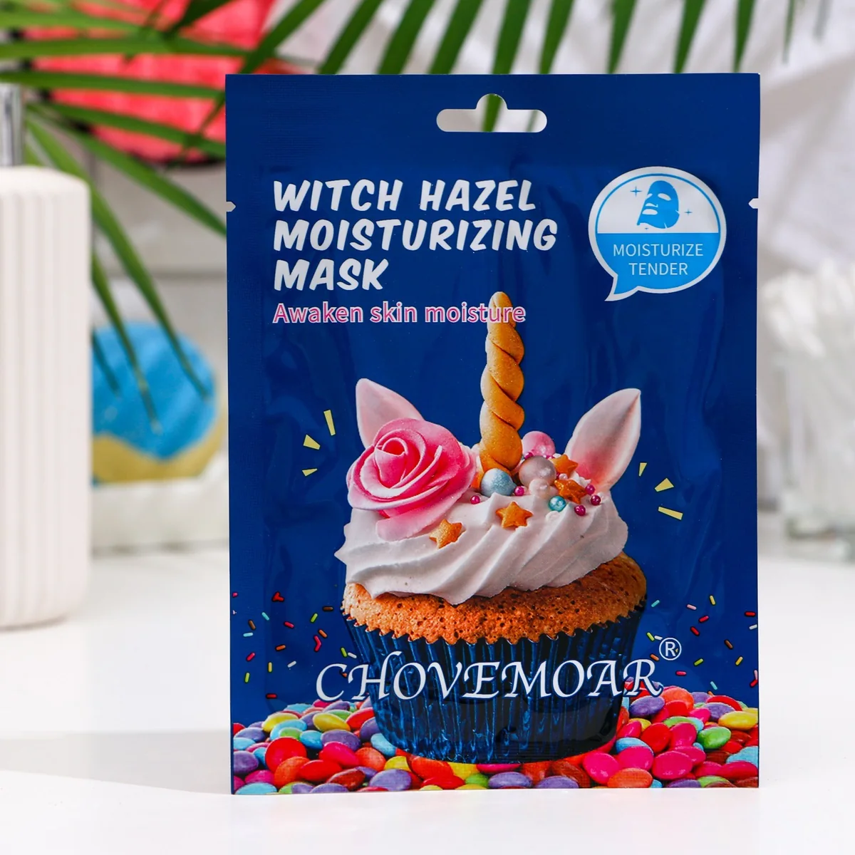 Маска тканевая для лица увлажняющая c гамамелисом и гиалуроновой кислотой — фотография товара