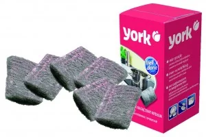 Губки для посуды York стальные с пропиткой 6 шт — фотография товара