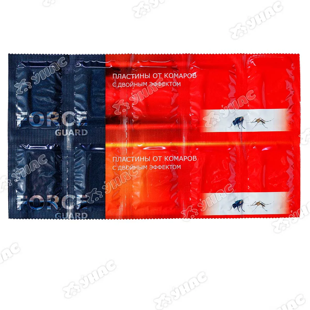 Пластины от мух и комаров красный двойной эффект FORCE 10 шт — фотография товара