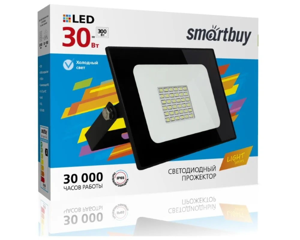 Прожектор с/д SmartBay 30 Вт IP65 6500K Черный — фотография товара