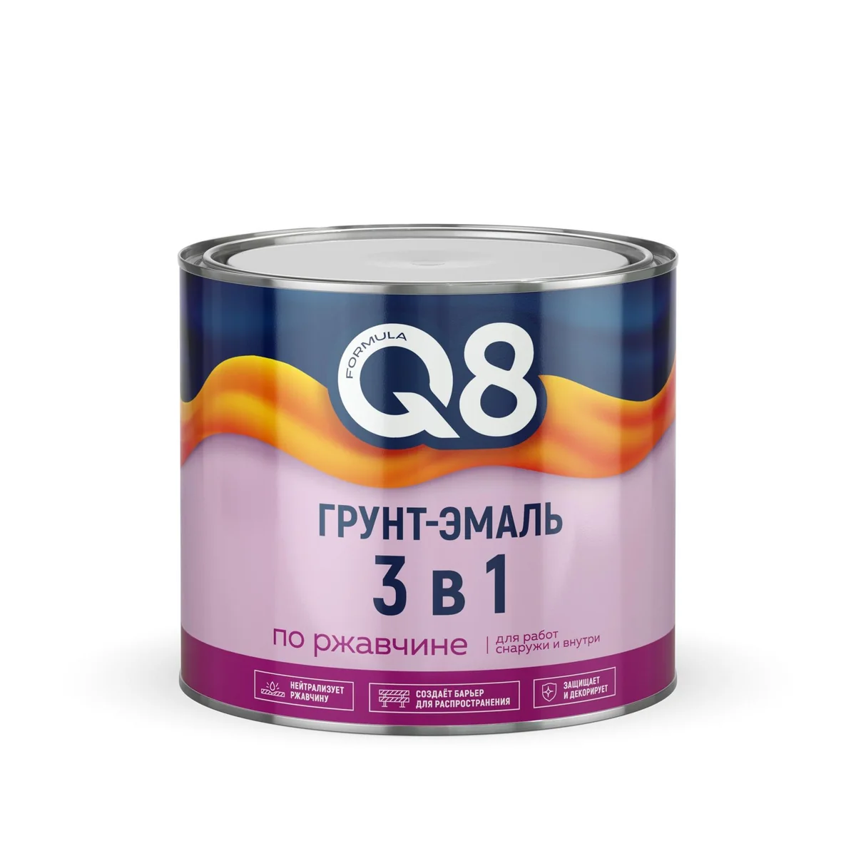 Грунт-эмаль по ржавчине Formula Q8 3в1 Коричневая 1,8 кг — фотография товара