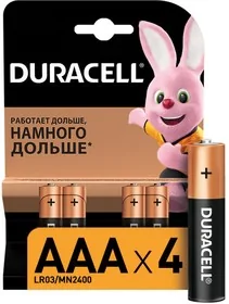 Батарейки Duracell Basic мизинчиковые AA LR03 4 шт — фотография товара