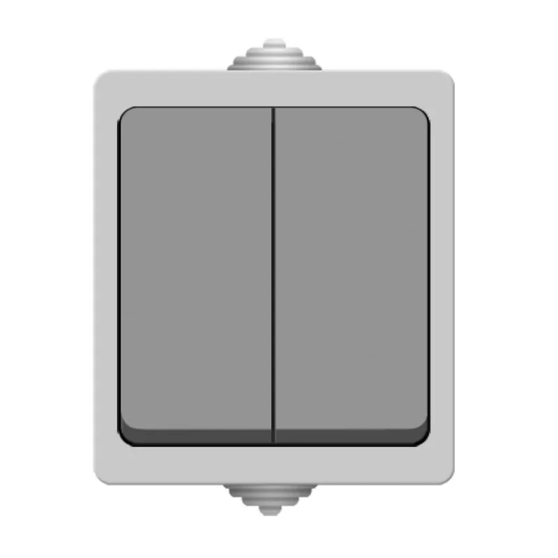 Выключатель 2ОП серый IP54 АЛЛЕГРО UNIVersal — фотография товара