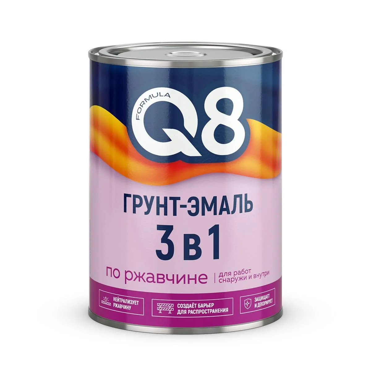 Грунт-эмаль по ржавчине Formula Q8 3в1 Синяя 0,8 кг — фотография товара