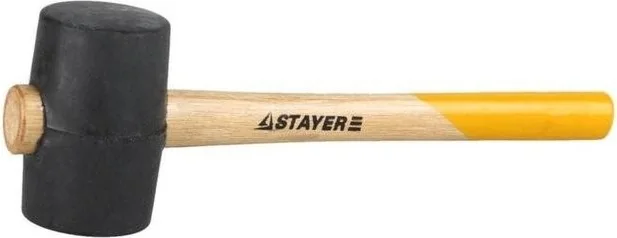 Киянка резиновая 680 г деревянная ручка Черная Stayer 20505-75 — фотография товара