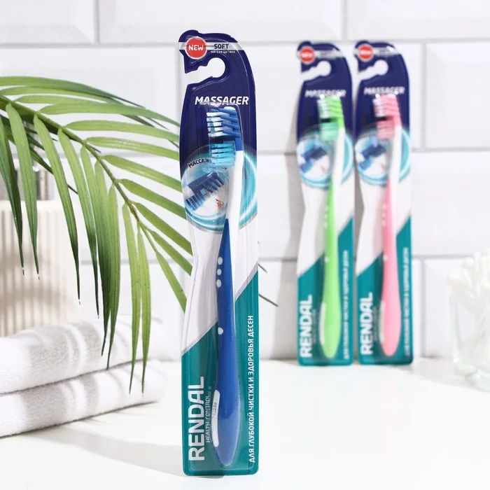 Зубная щетка мягкая щетина Rendal Massager — фотография товара