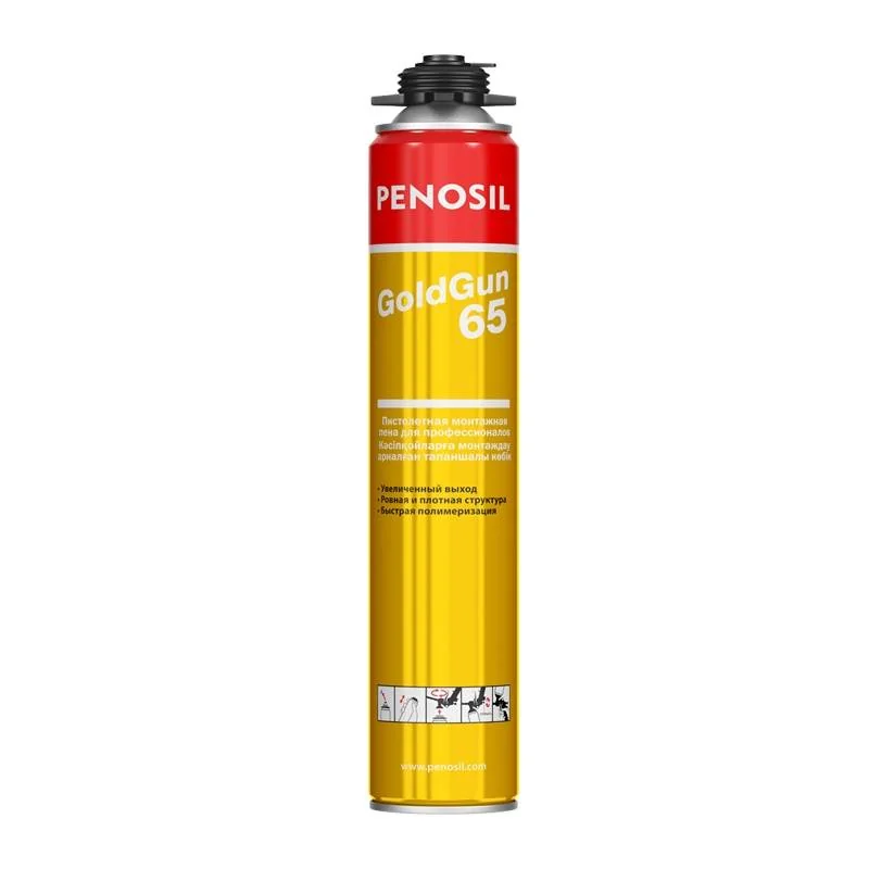 Пена монтажная профессиональная Penosil GoldGun 65 875 мл — фотография товара