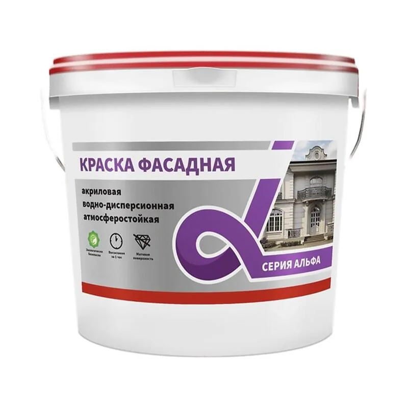 Краска в/д Alfavit Альфа Фасадная 40 кг — фотография товара