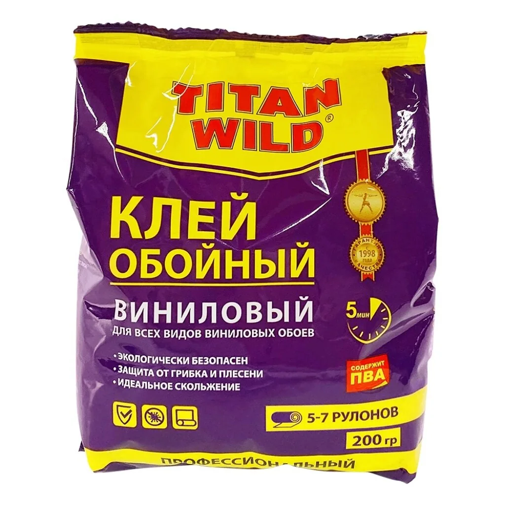 Клей обойный Виниловый 200 г Titan Wild — фотография товара