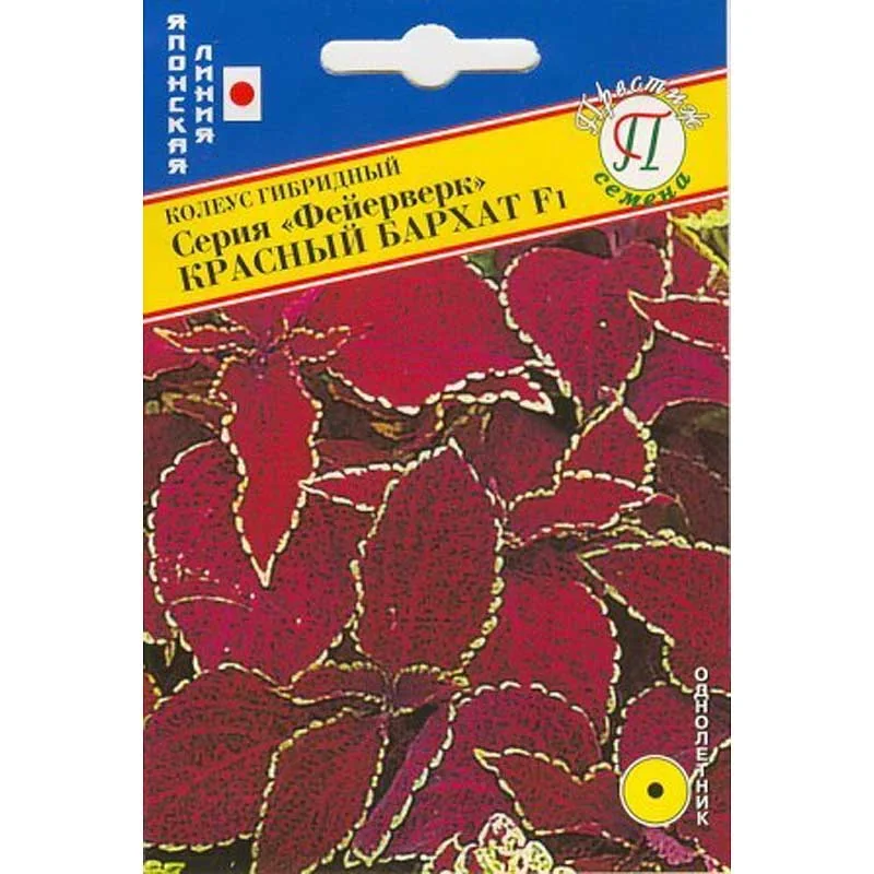 Семена цветов Колеус Фейерверк Красный бархат Престиж — фотография товара