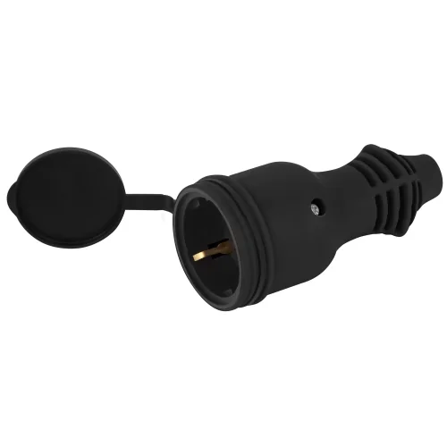 Розетка Эра каучук.переносная с/з 16А IP44 черная Б0069325 — фотография товара
