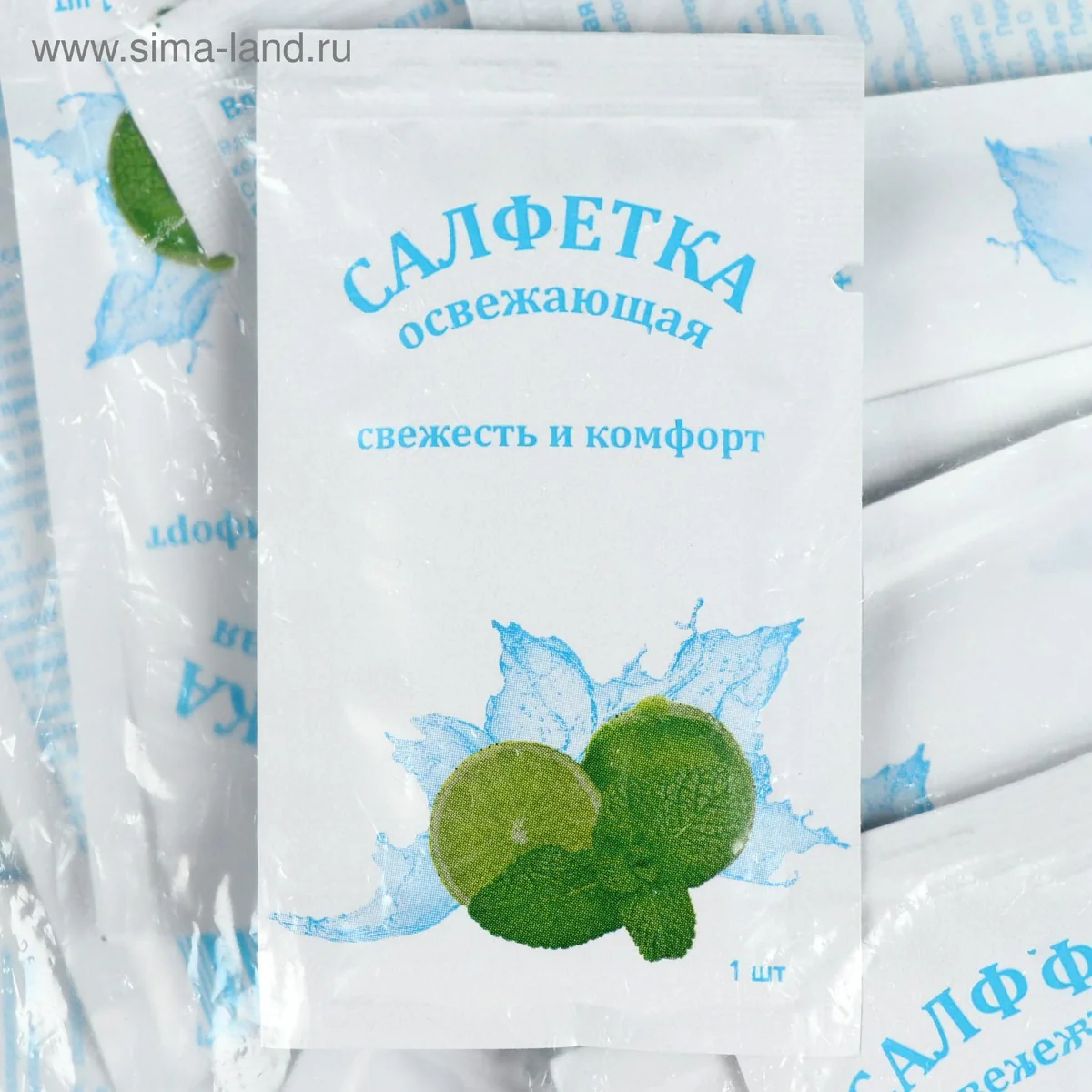 Салфетка влажная освежающая — фотография товара