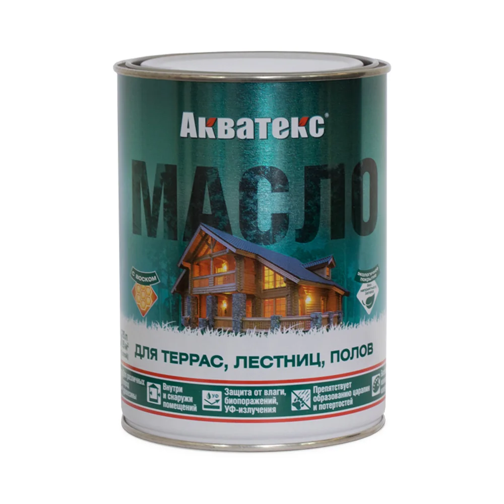 Масло для террас, лестниц, полов Акватекс 0,75 л — фотография товара
