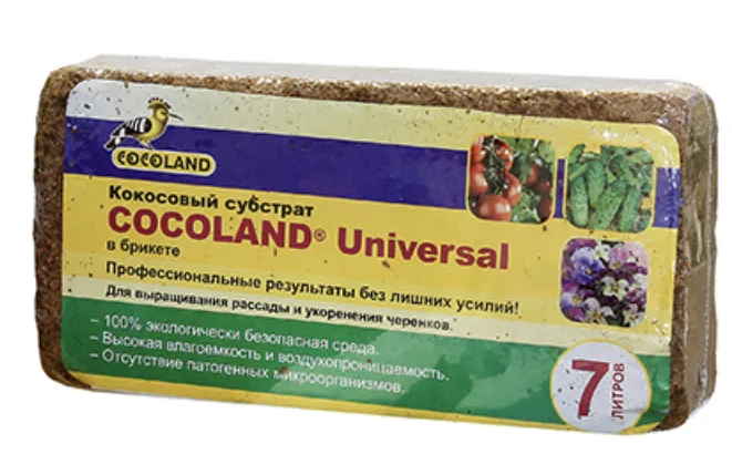 Кокосовый субстрат 650гр (7л) универсальный (брикет) COCOLAND Universal — фотография товара