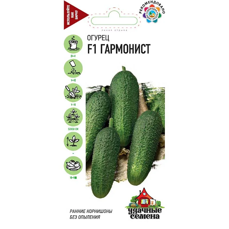Семена Огурец Гармонист F1 10 шт Удачные семена — фотография товара