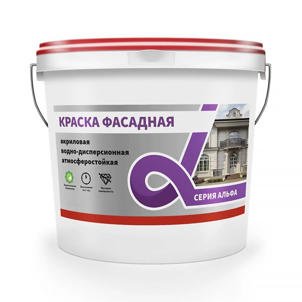Краска в/д Alfavit Альфа Фасадная 3 кг — фотография товара