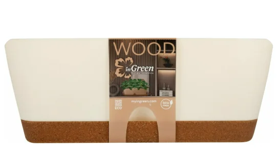 Горшок для цветов 1,7 л овал Wood  Сливочный бук — фотография товара